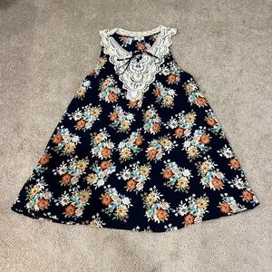 Umgee Floral Dress with Crochet Detail